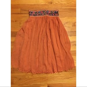 🎀 Free People • Orange Flowy Skirt